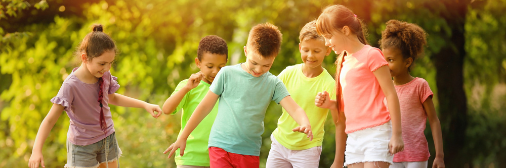 A group of kids playing outside.